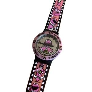 MIGHTY MORPHIN POWER RANGERS Pink Ranger quartz wristwatch 1994 TV Memorabilia